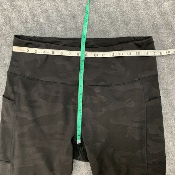 Nicole Millar Sport Leggings Womens Plus 2X Black Camo Stash Pockets Cropped - Picture 6 of 10